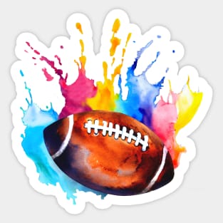 American Football Rugby Ball Watercolor Sticker